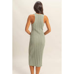 Black Maya Round Neck Bodycon Ribbed Knit Dress