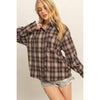 Brown Checkered Flannel Button-Up Shirt