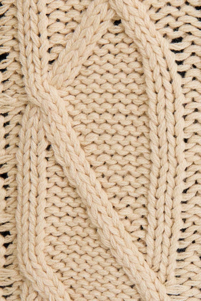 Cream Oversized Cable Knit Sweater