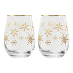 Snowflakes Stemless Wine Glasses