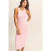 Soft Pink Maya Round Neck Bodycon Ribbed Knit Dress