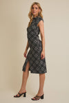 Collared Plaid Midi Dress