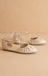 The Laney Beige | Lace Up Ballet Flat