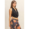 Black Draped Halter Top