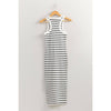 White/Black Striped Sleeveless Bodycon Midi Dress