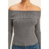 Off-Shoulder Charcoal Top