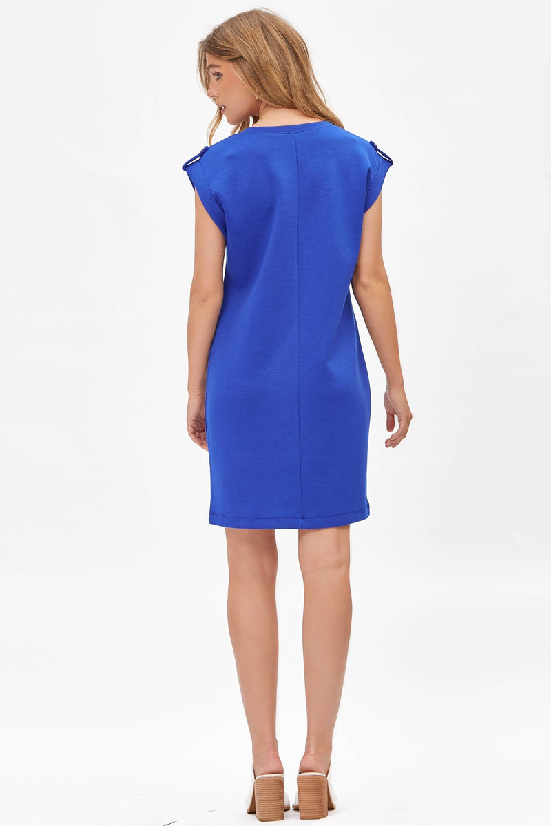 Royal Blue Scuba Modal A-Line Dress
