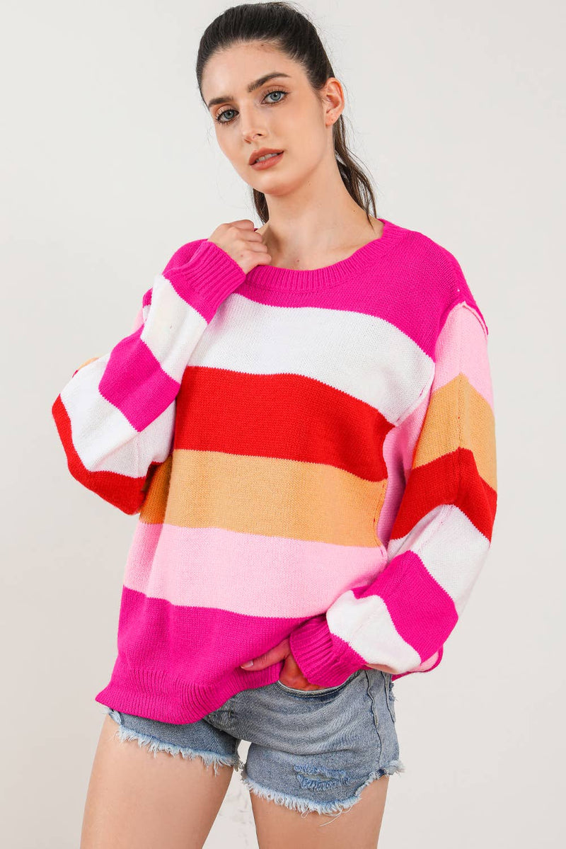 Marie Striped Long Sleeve Sweater