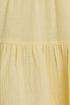 Butter Yellow Ruffle Shoulder Lace Trim Mini Dress