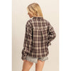 Brown Checkered Flannel Button-Up Shirt