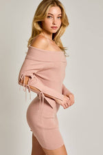 Blush Open Sleeve OTS Sweater Dress