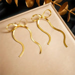 Long Bow Earrings | Gold or Silver