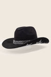 Black Embroidered Star Studded Western Cowboy Hat