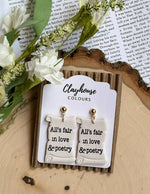 Swiftie Earrings : All's fair in love & poetry