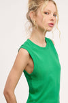 Olive Basic Ribbed Crew Neck Top