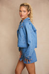 Bella Crop Denim Trench Coat