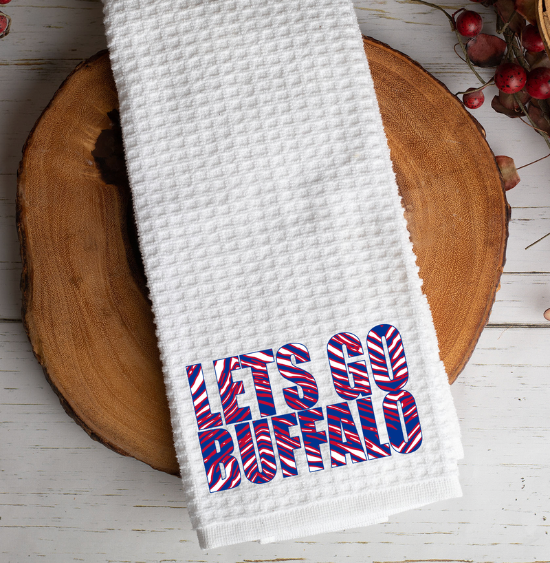 Let's Go Buffalo Waffle Weave Towel