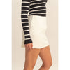 Cream High-Waist Mini Skort