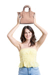Taupe Marla Whipstitch Shaped Satchel