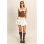 Lace Trim Corset Top