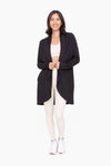 Black Fleece Lined Open Cardigan