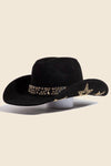 Black Embroidered Star Studded Western Cowboy Hat