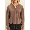 Mineral Washed Charcoal Henley Top