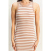 White/Black Striped Sleeveless Bodycon Midi Dress