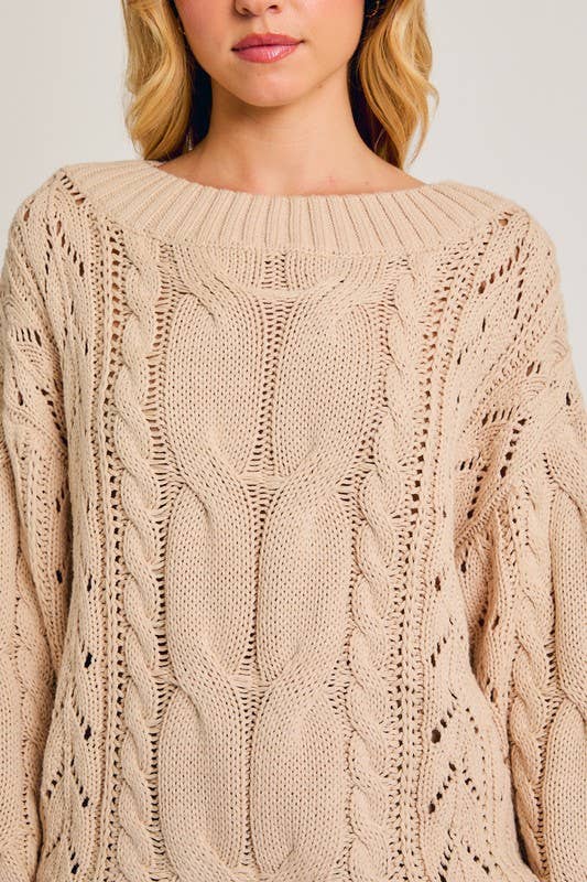 Boat Neck Oversized Sweater