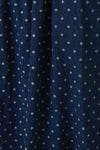 Smocked Polka Dot Denim Midi Dress