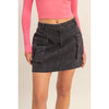 Mineral Washed Black Cargo Mini Skirt