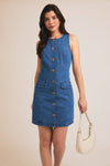 Sleeveless Button Down Denim Dress