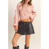 Black Leather Belted Skort Modern
