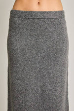 Grey High Waisted Sweater Midi Skirt