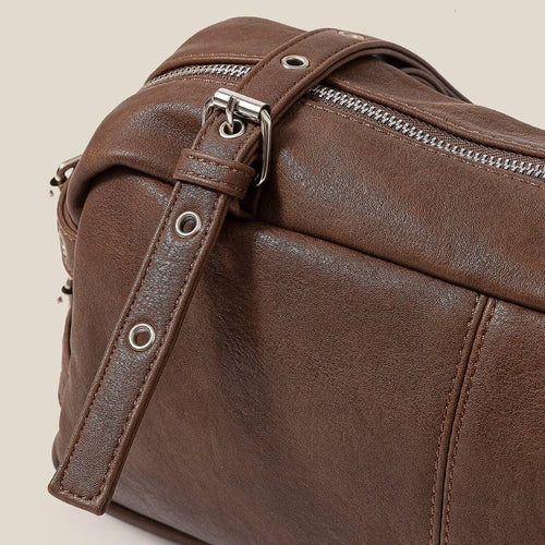 Black Belt Strap Rectangular Hand Bag