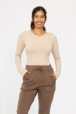 Seamless Ribbed Oat Milk Top