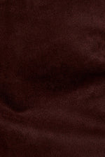 Dark Brown Mid Rise Suede Skort