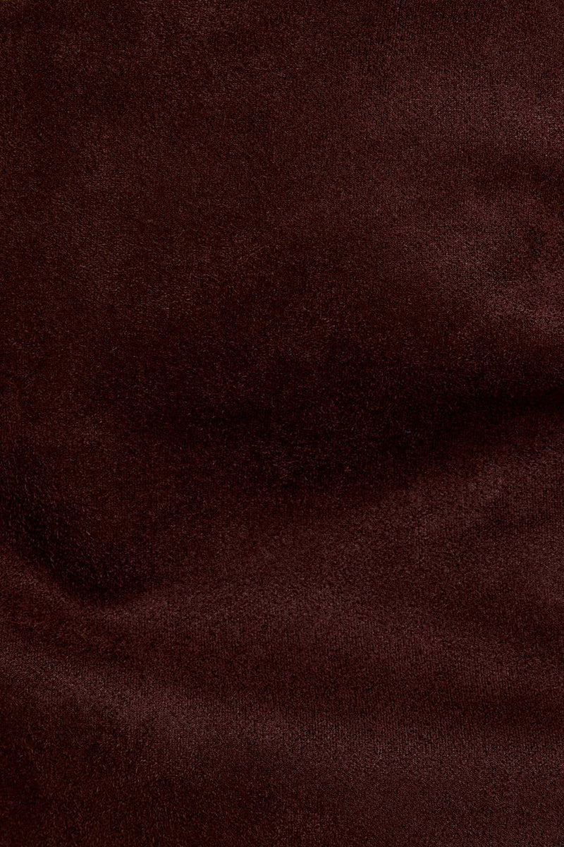 Dark Brown Mid Rise Suede Skort