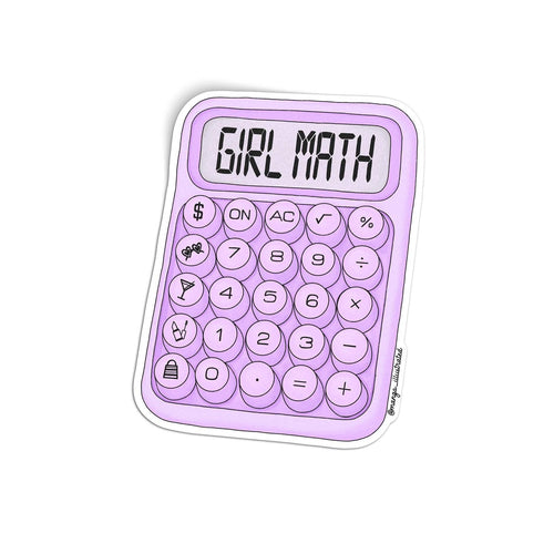 Girl math calculator sticker