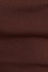 Brown Asymmetrical Neck Sweater Top