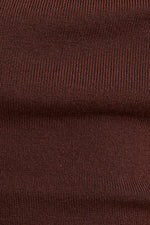 Brown Asymmetrical Neck Sweater Top