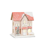 Small Snowy Pink Glitter Toy Shop w/ LED