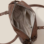 Brown Belt Strap Rectangular Hand Bag
