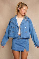Bella Crop Denim Trench Coat
