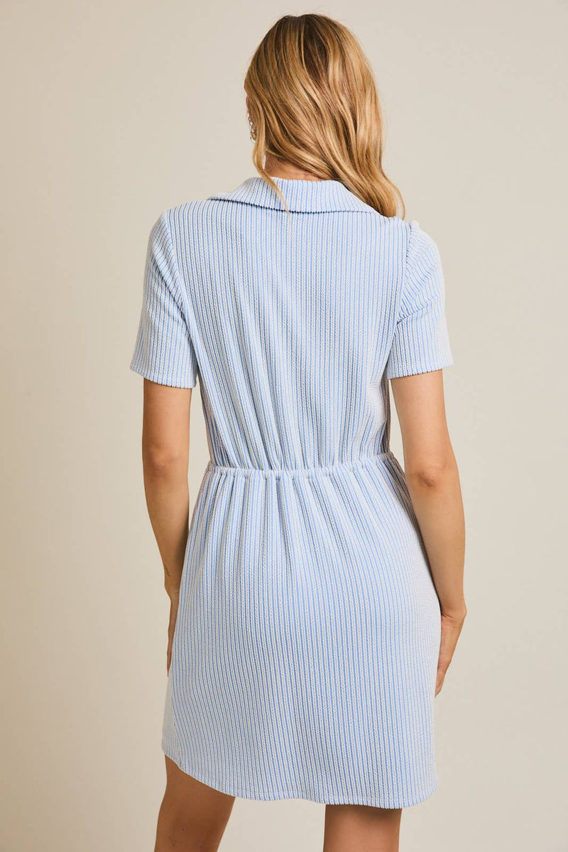 Half Sleeve Polo Mini Dress