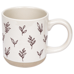 Brown Leaves Stoneware Coffee Mug