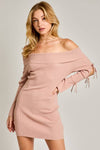Blush Open Sleeve OTS Sweater Dress