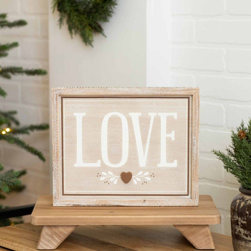 Joy / Love Wooden Reversible Sign