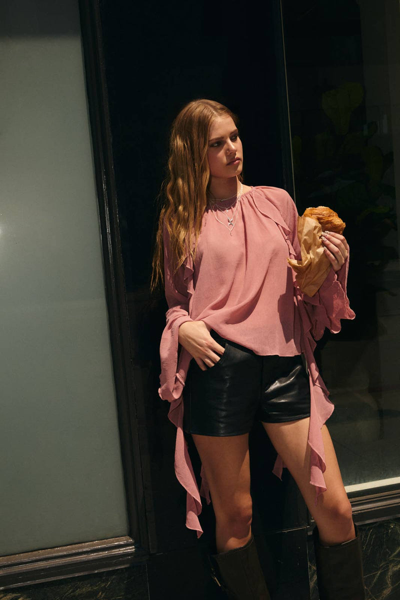 Mid-Rise Faux Leather Shorts