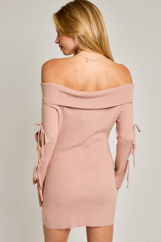 Blush Open Sleeve OTS Sweater Dress